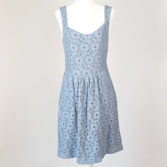 Anthropologie Deletta Silverfield Blue Sweetheart Dress w/ Cut Out Size S, Small - Picture 6 of 12